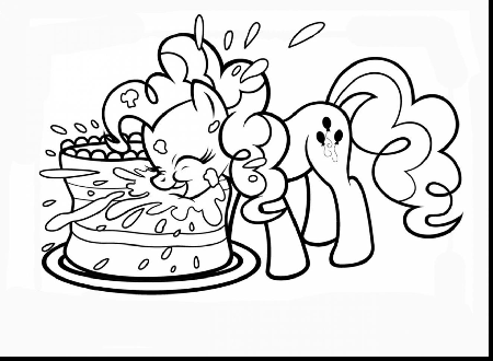 Kolorowanka Pinkie Pie z tortem